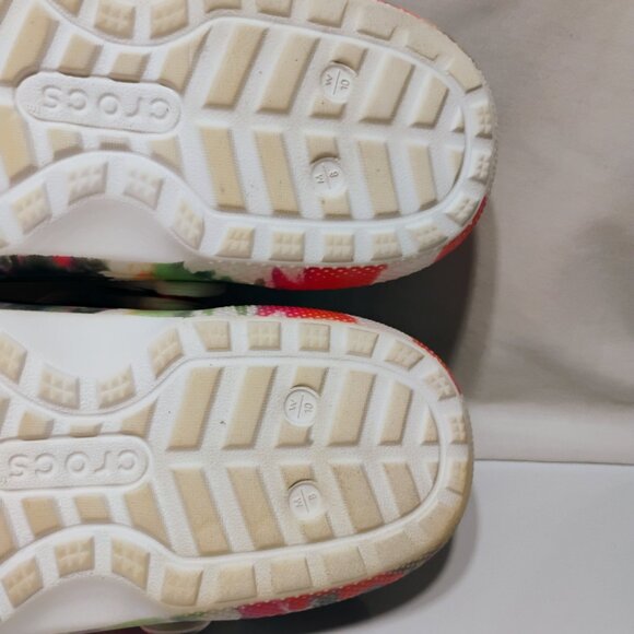 Crocs Lined Clogs Classic Tie Dye Paint Spill Spatter Fuzzy Unisex size W10/ M8 - Picture 10 of 11